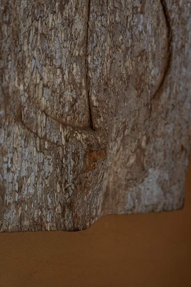 「インドネシア トラジャの扉とニアス島の鳥」 玄関で出迎えるふたつの祈り